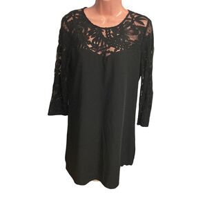 ‎FOREVER 21 Medium Black Lace Floral Women’s Dress
